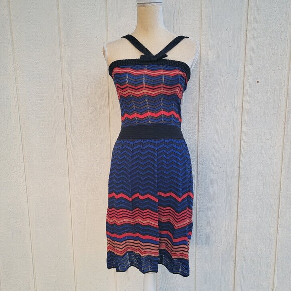 M missoni sleeveless multi colored chevron print dress wmns sz 38 - Picture 1 of 8